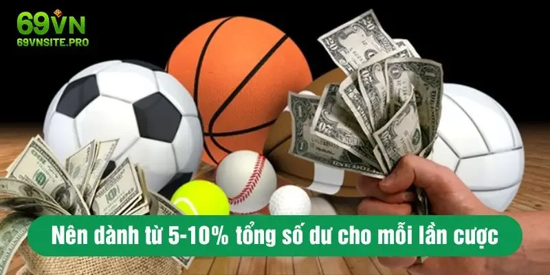 Nên dành từ 5-10% tổng số dư cho mỗi lần cược